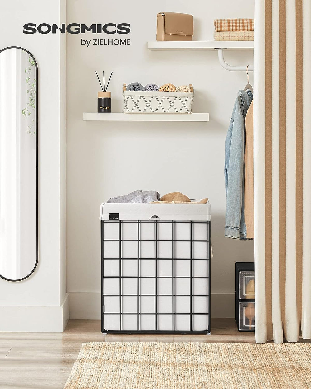 90L Foldable Laundry Basket - Removable Bag - Karrari