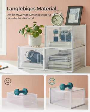 Pack of 18 Foldable Stackable Shoe Storage Boxes - Karrari