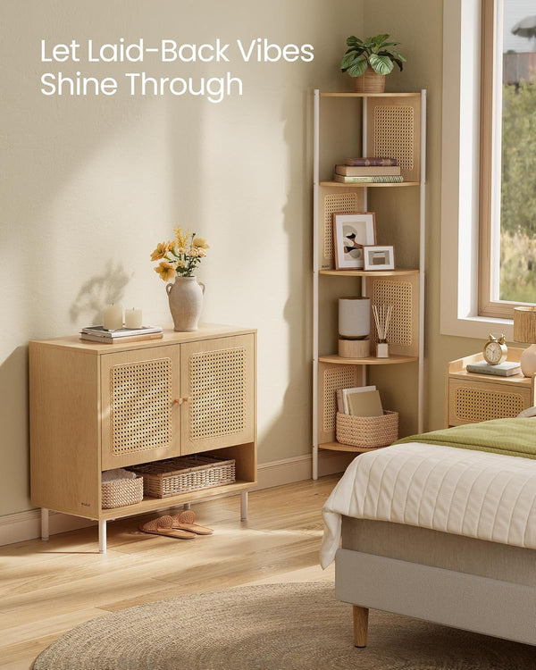3-Tier Shoe Cabinet - Rattan Doors - Karrari