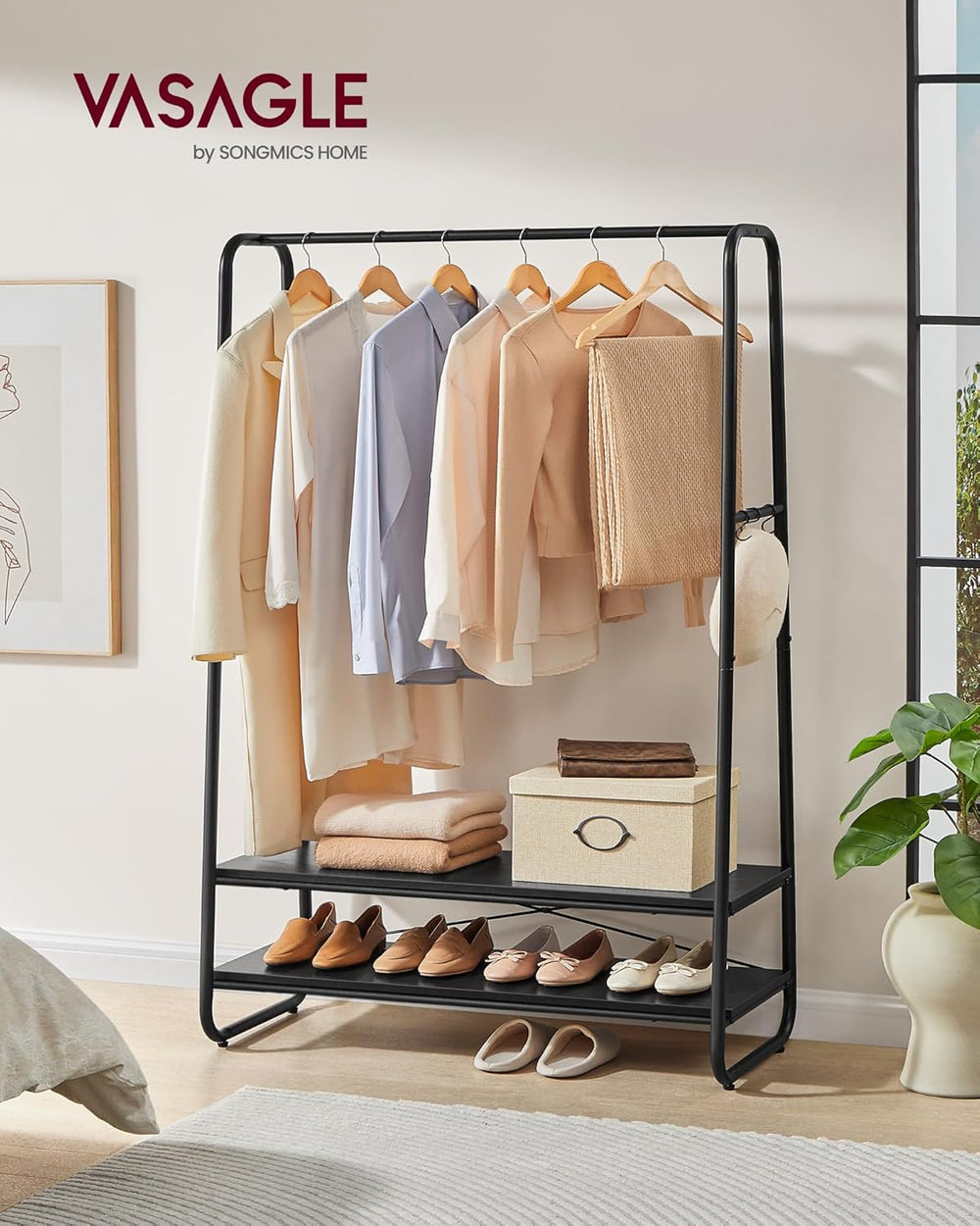 Steel Coat Stand with Shelves & Hooks - Karrari