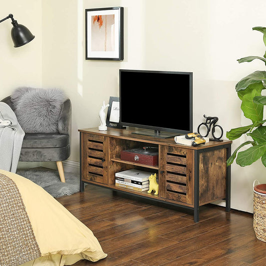 TV Stand, TV Console with Shelves, TV Stand, TV Cabinet, Shutter Doors