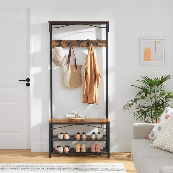 Coat Rack with Bench & Shoe Storage - Karrari
