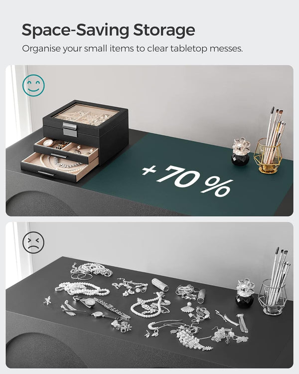 3-Layer Jewellery Box with Glass Lid & 2 Drawers - Karrari