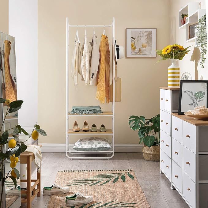 Wardrobe rack, wardrobe, clothes rack, with shoe shelf, shoe shelf, hall, bedroom