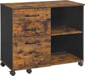 Rolling File Cabinet with 3 Drawers & Wheels - Karrari