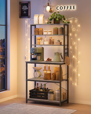 Kitchen Storage Rack – 6-Tier Shelf with Hooks