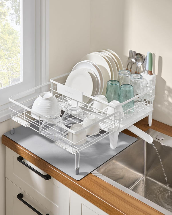 Expandable Dish Rack with Spout & Utensil Holder - Karrari