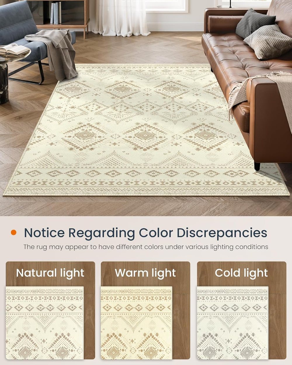 Boho Area Rug – Non-Slip (214x153cm)