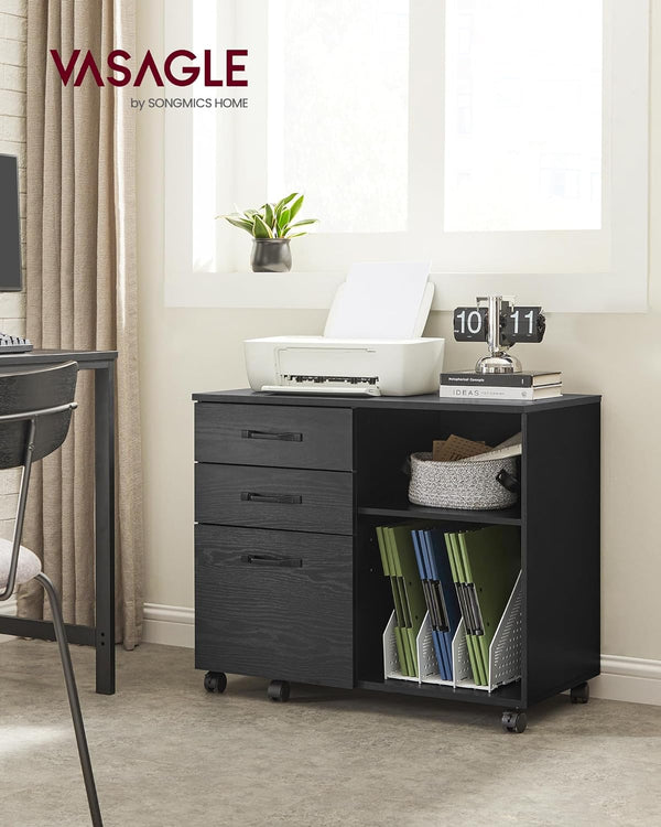 Rolling File Cabinet with 3 Drawers & Wheels - Karrari