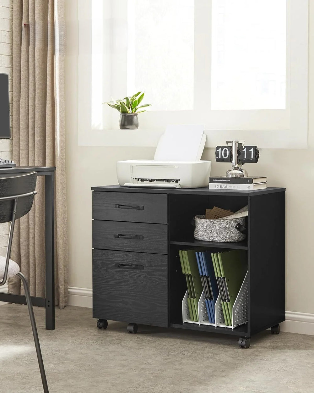 Rolling File Cabinet with 3 Drawers & Wheels - Karrari