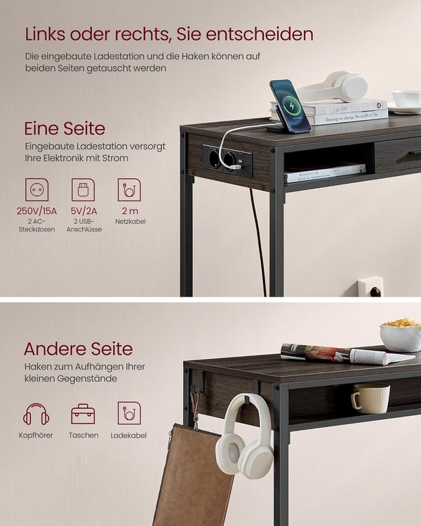 Bar Table with Power Strip & Drawer - Karrari