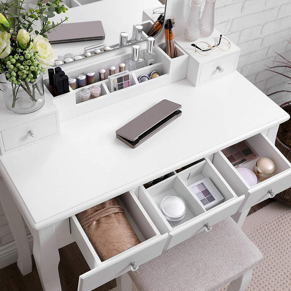 Makeup Vanity Set – 5 Drawers & Cushioned Stool - Karrari