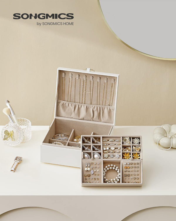 2-Layer Jewellery Box with Handle & Removable Tray - Karrari