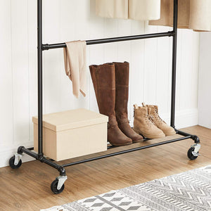 ndustrial Double Clothes Rack on Wheels - Karrari