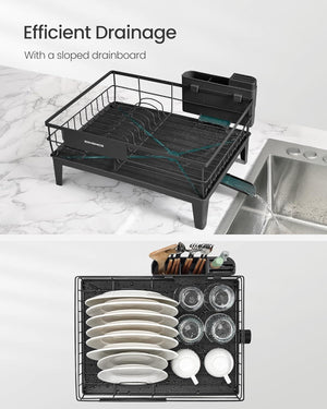 360° Dish Rack with Drain Spout & Cutlery Holder - Karrari