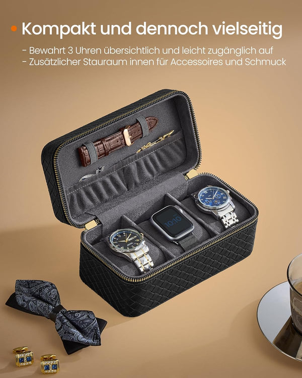 Travel Watch Box for 3 Watches – PU Leather - Karrari