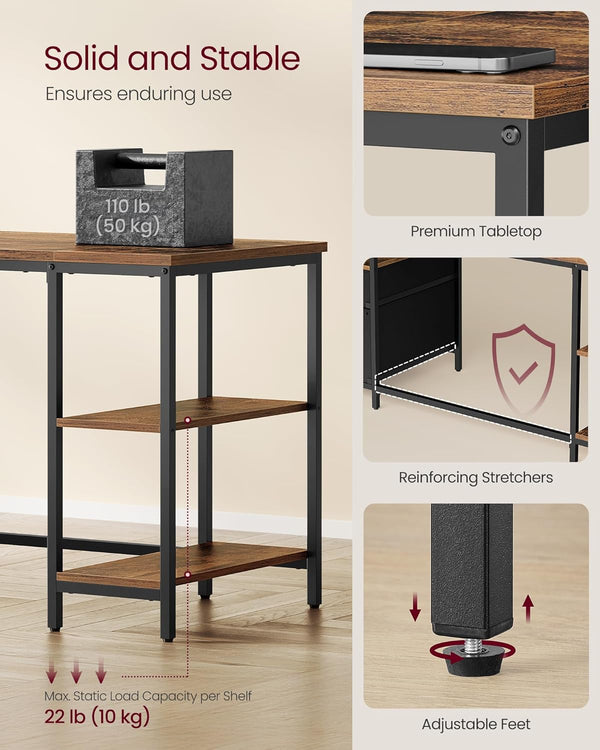 Industrial Style Computer Desk with Storage - Karrari