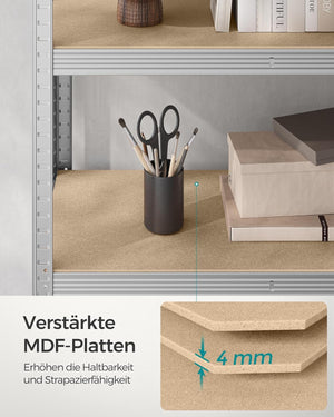 5-Tier Industrial Storage Shelf - Adjustable Boards (40x90x180cm) - Karrari