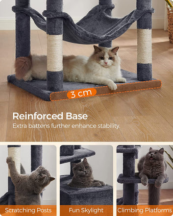191 cm Tall Cat Tree, Cat Scratching Post with 5 Scratching Posts
