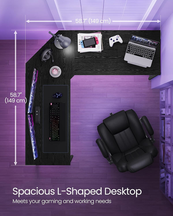 L-Shaped Desk for Home Office & Gaming Setup - Karrari