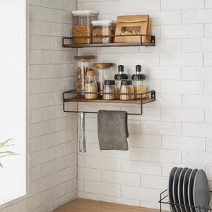 2-Piece Wall Floating Spice Rack Shelf with Pole - Karrari
