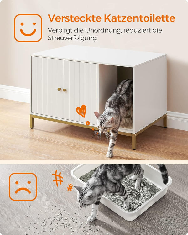 Modern Cat Litter Box Enclosure with Scratching Mat - Karrari