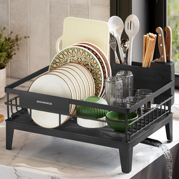 360° Dish Rack with Drain Spout & Cutlery Holder - Karrari