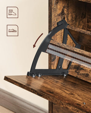 Slim 3-Tier Shoe Cabinet with Flip Doors