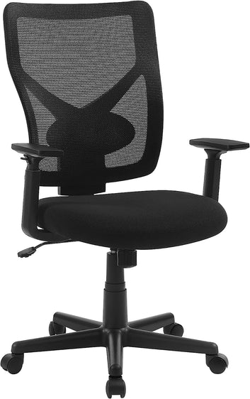 Mesh Office Chair, Ergonomic Swivel Chair with Tilt Mechanism, Padded Seat, Adjustable Lumbar Support