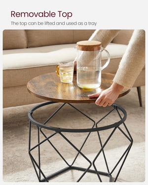 2-Piece Round Coffee Tables with Removable Tops