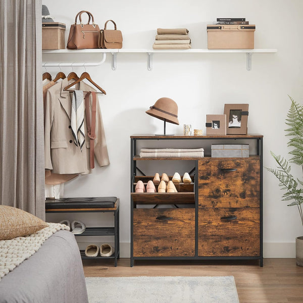 Hallway Shoe Cabinet with 4 Doors (Narrow Storage) - Karrari