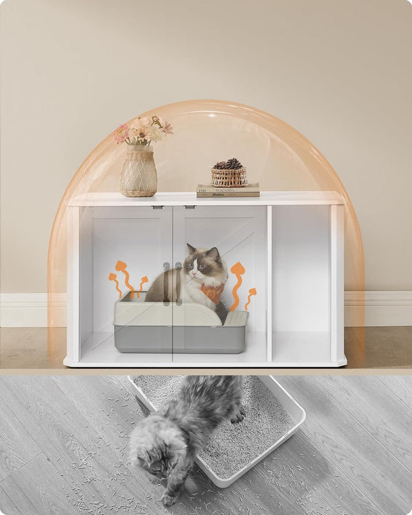 Cat Litter Box Cabinet with Double Doors - Karrari