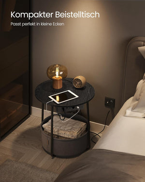 Side Table with Socket & Basket - Karrari