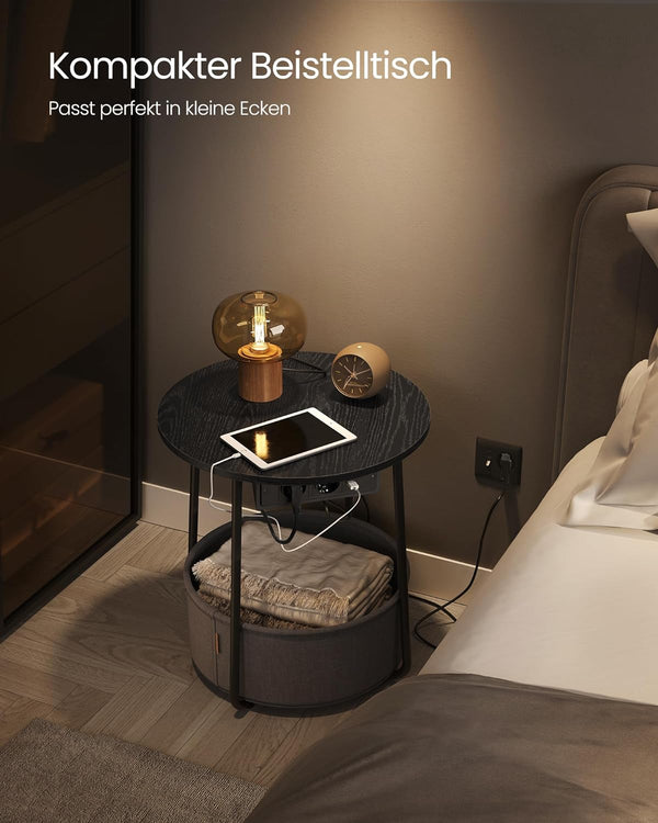Side Table with Socket & Basket - Karrari