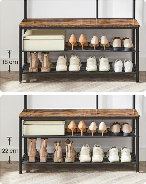 Coat Rack with Mirror & Bench