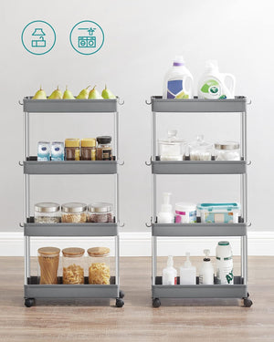 4-Tier Rolling Storage Trolley - Dove Grey - Karrari