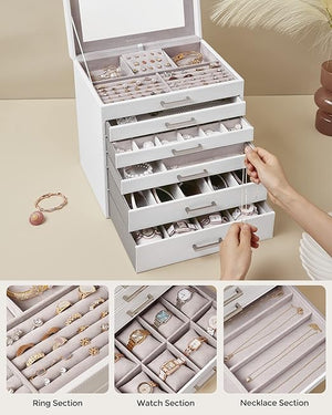 Large 6-Layer Jewellery Box with 5 Drawers - Karrari