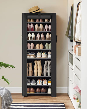 10-Tier Shoe Rack with Cover, Shoe Storage Cabinet for 27-35 Pairs