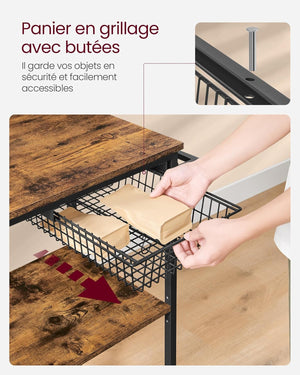 3-Tier Kitchen Trolley with Basket - Karrari