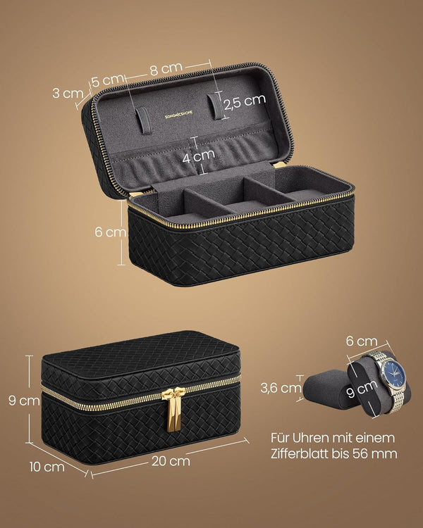 Travel Watch Box for 3 Watches – PU Leather - Karrari