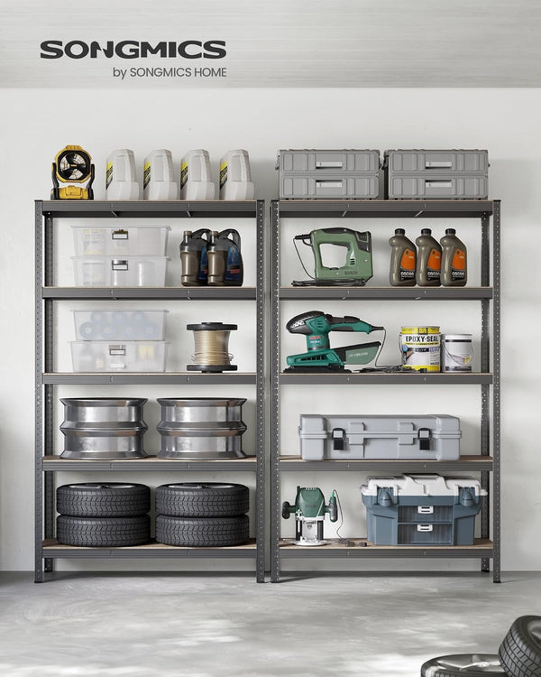 5-Tier Steel Storage Shelving Unit - Boltless Garage Rack (60x120x200cm) - Karrari