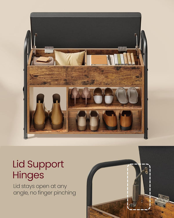 PU Shoe Storage Bench with Seat & Handles - Karrari
