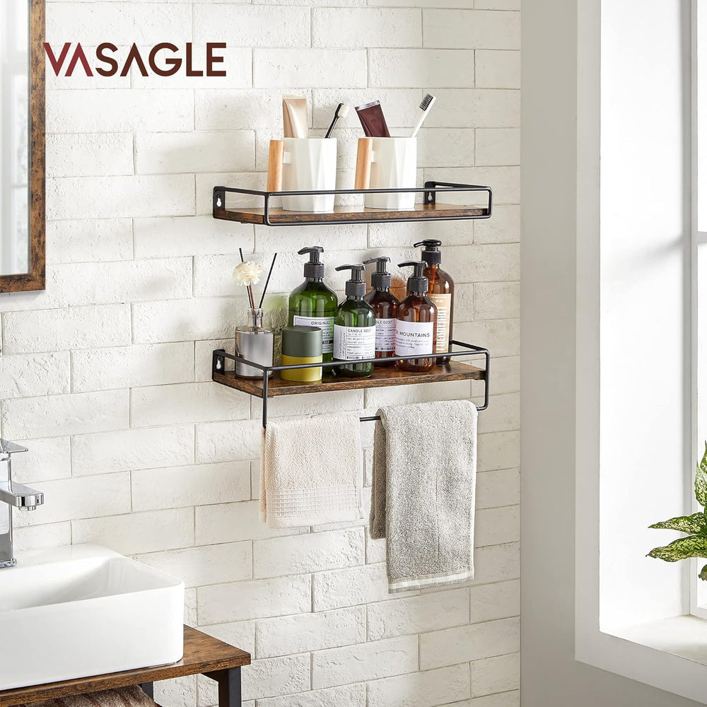 2-Piece Wall Floating Spice Rack Shelf with Pole - Karrari