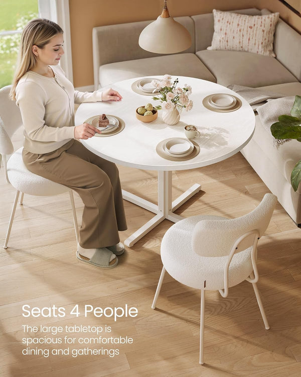 White Round Dining Table