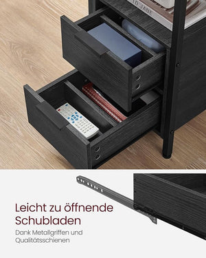 Side Table with Power Strip & Drawers - Karrari