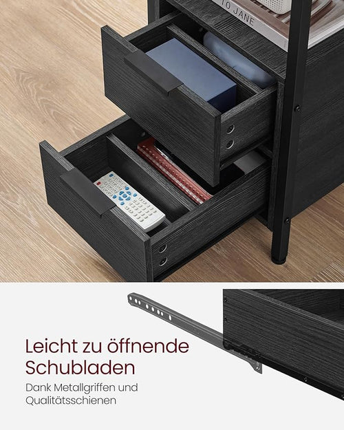 Side Table with Power Strip & Drawers - Karrari