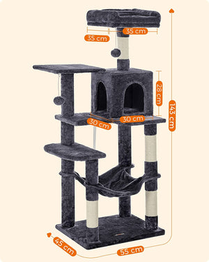 Multi-Level Cat Tower - Hammock & Scratching Posts - Karrari
