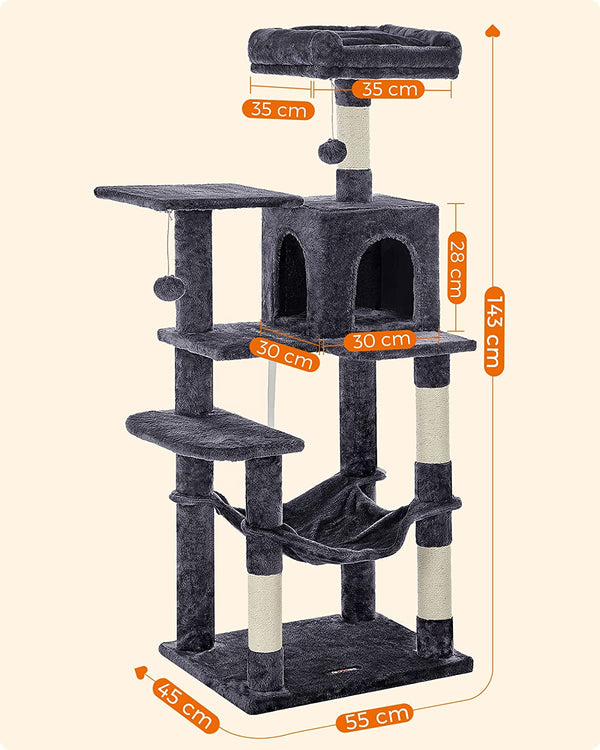 Multi-Level Cat Tower - Hammock & Scratching Posts - Karrari
