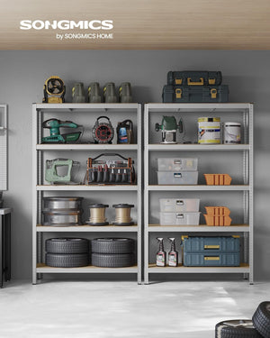 5-Tier Garage Storage Shelf – Steel, Boltless & Durable (60x120x200cm) - Karrari