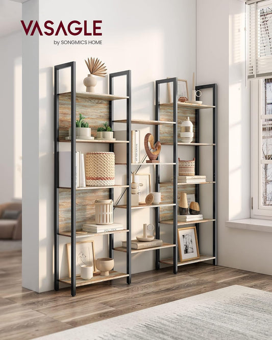 Bookcase, Bookshelf with 14 Shelves, Metal Frame, Shelf Unit